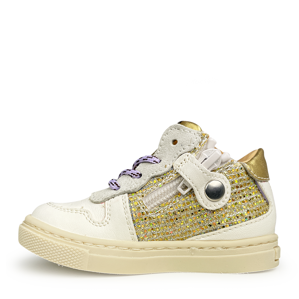 Sneaker glitter goud en lila