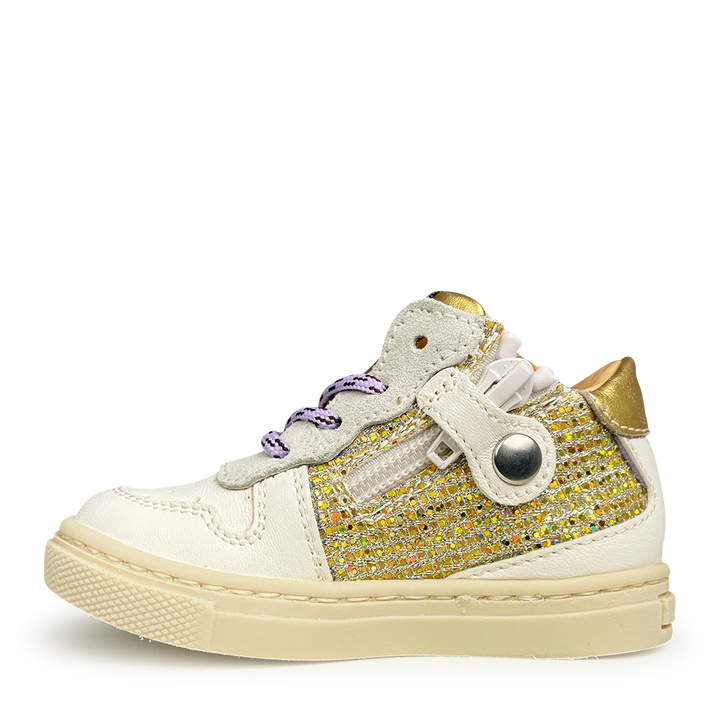 Sneaker glitter goud en lila