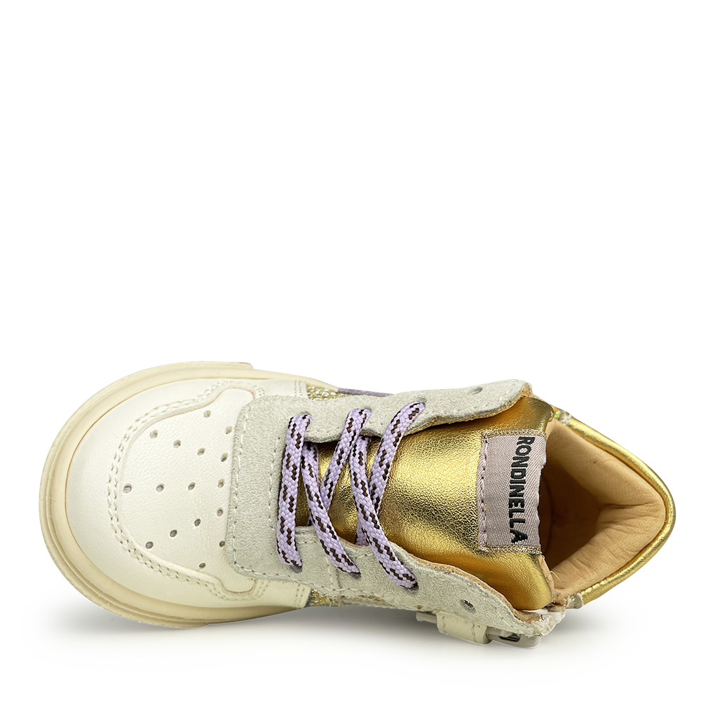 Sneaker glitter goud en lila