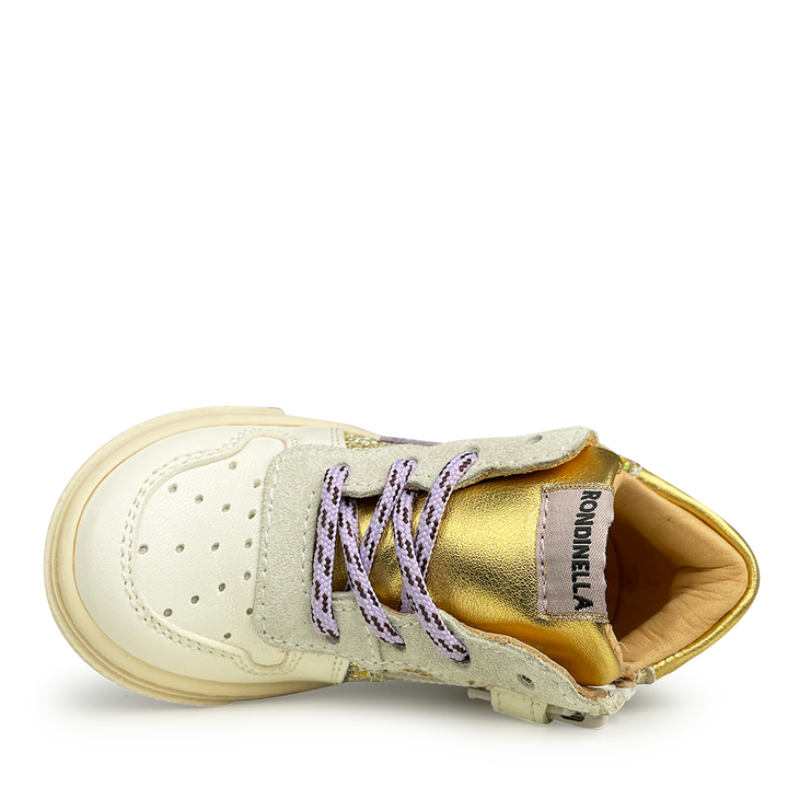 Sneaker glitter goud en lila