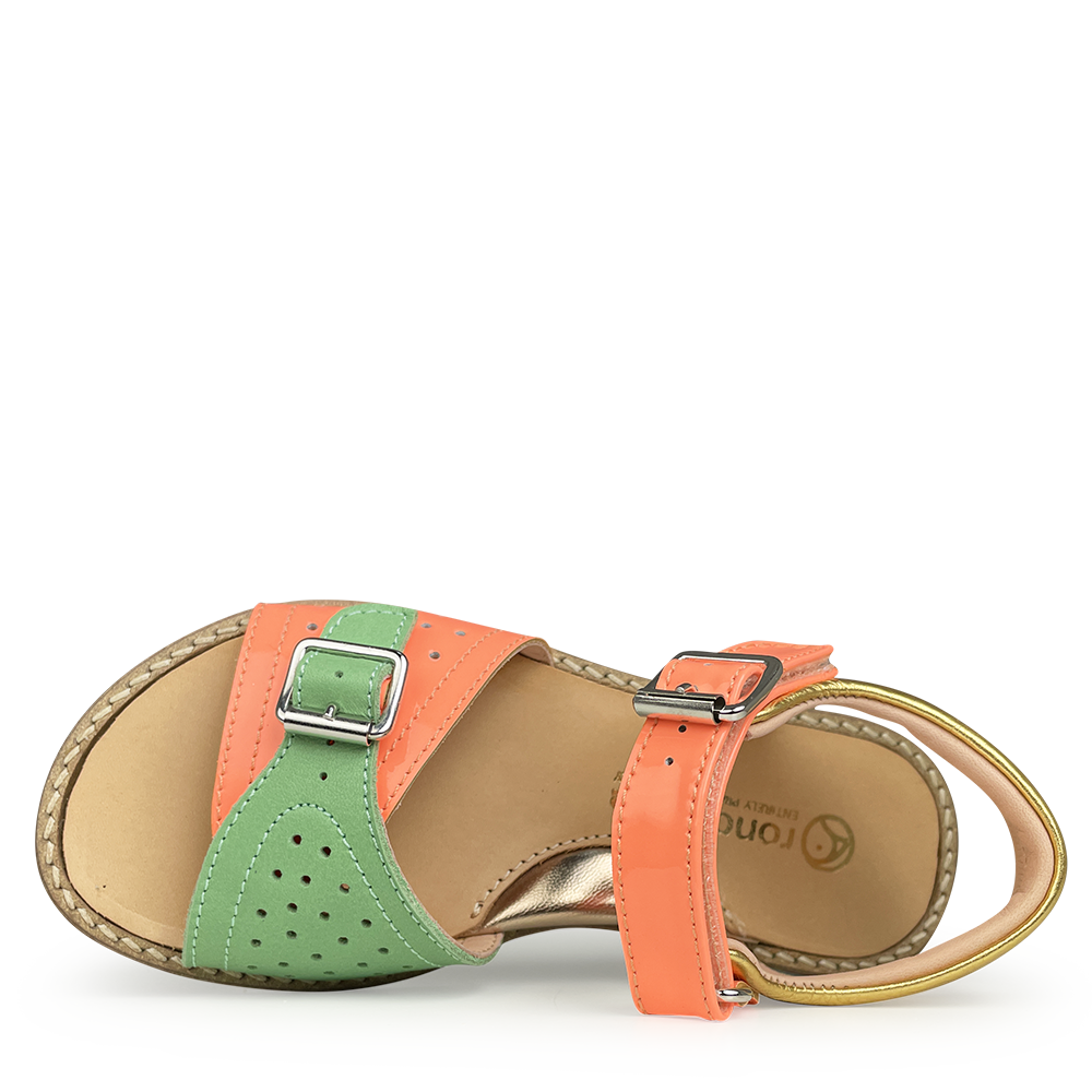 Sandal orange, gold and green