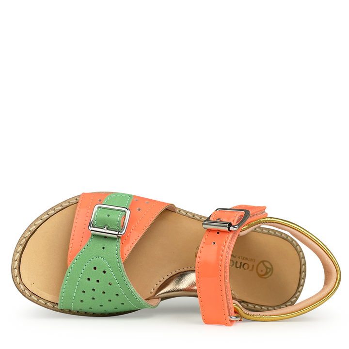 Sandal orange, gold and green