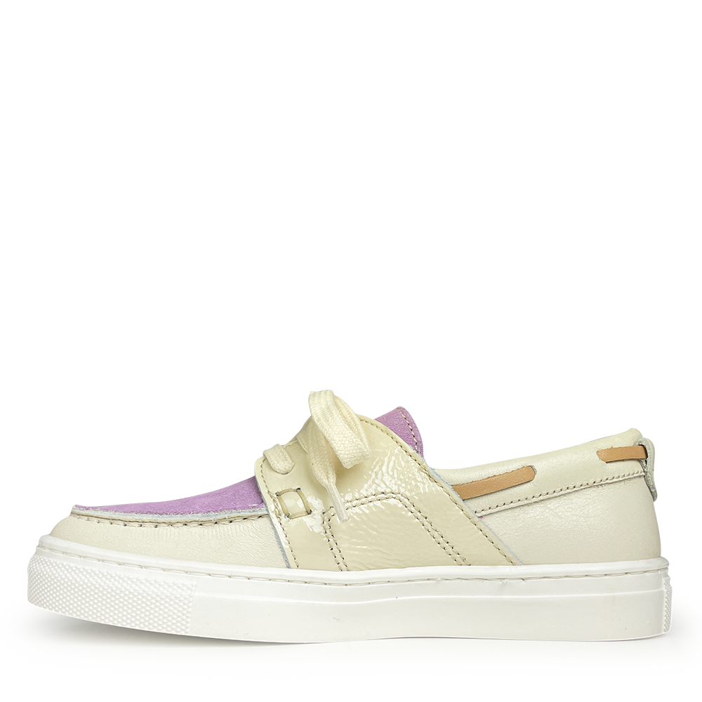 Boat shoe white purple