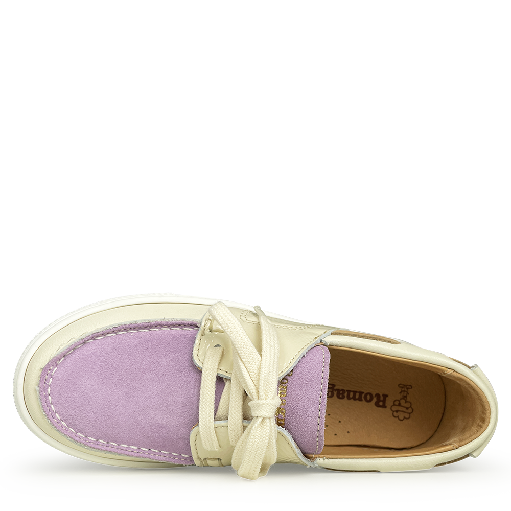 Boat shoe white purple