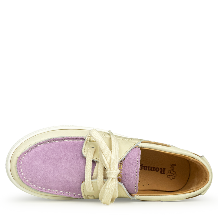 Boat shoe white purple