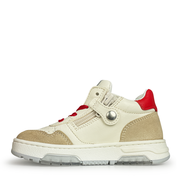 Witte sneaker met rood