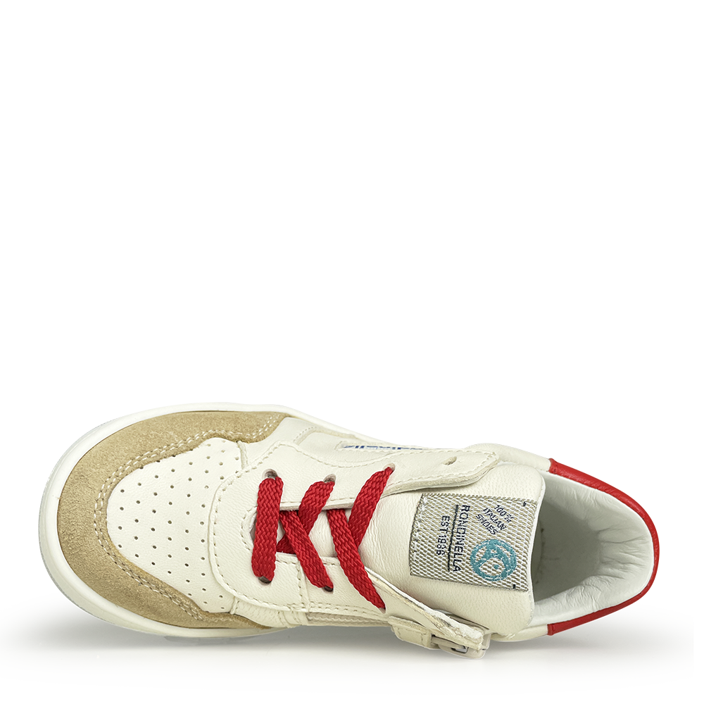 Witte sneaker met rood