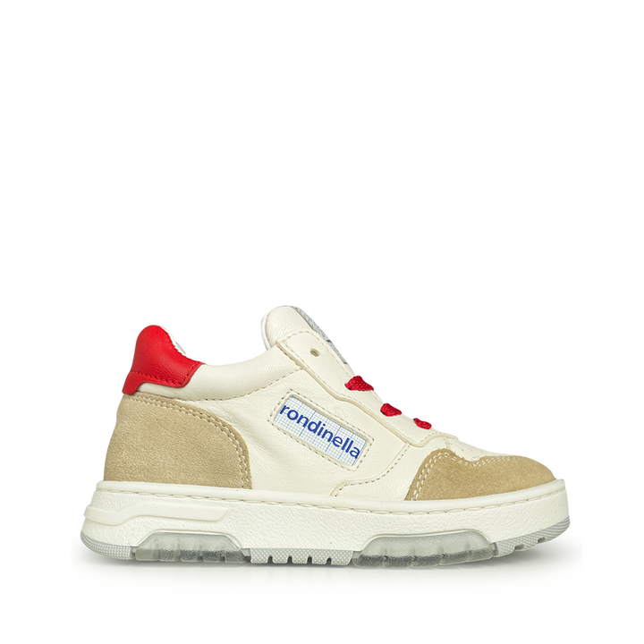 Witte sneaker met rood