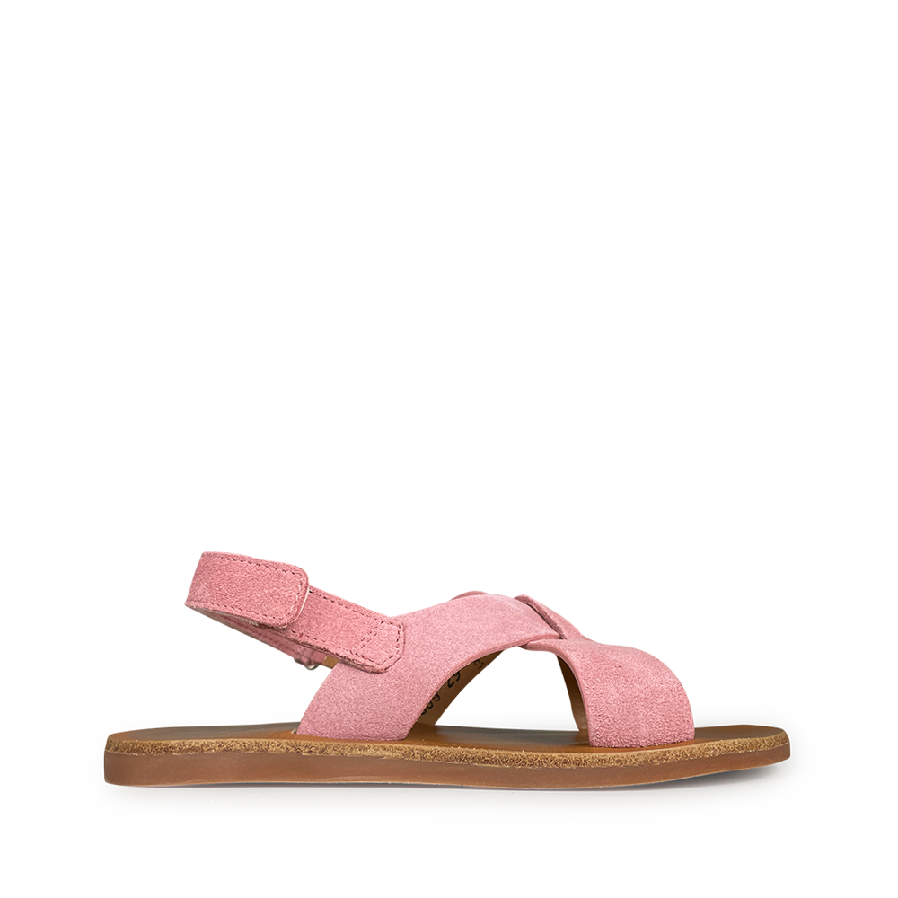 Pink velvet sandal