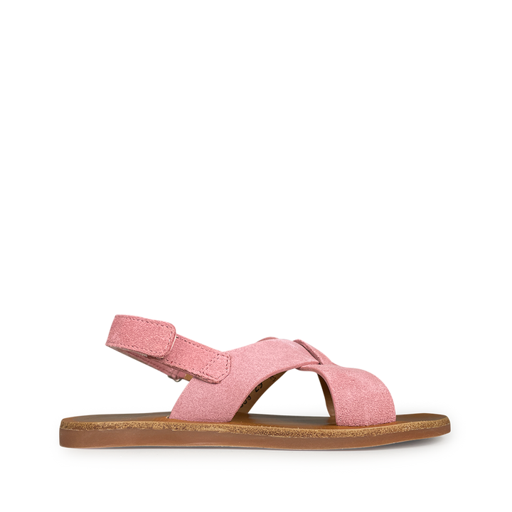 Pink velvet sandal