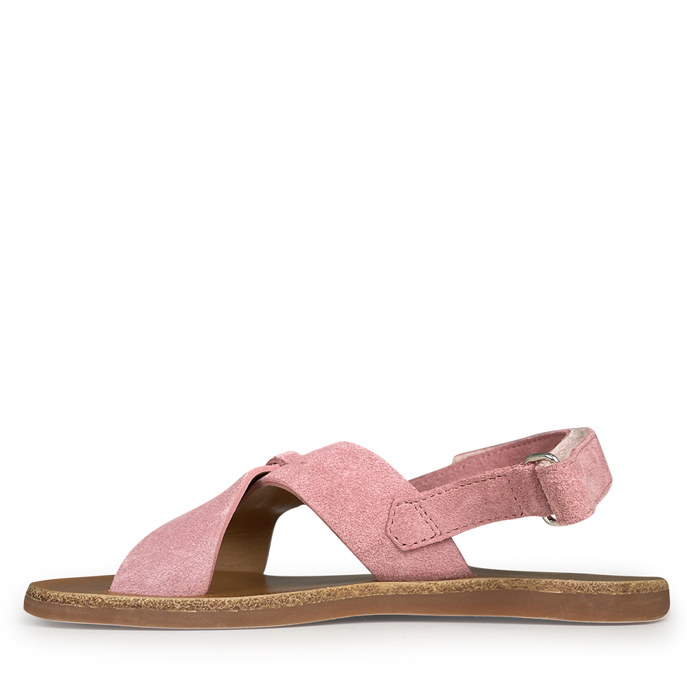 Pink velvet sandal