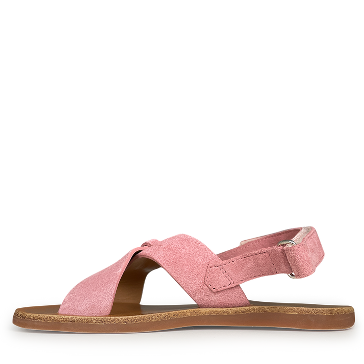 Pink velvet sandal