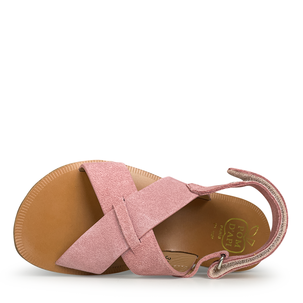 Pink velvet sandal