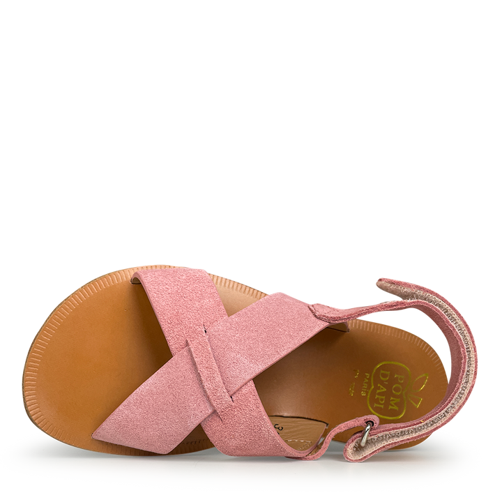 Pink velvet sandal