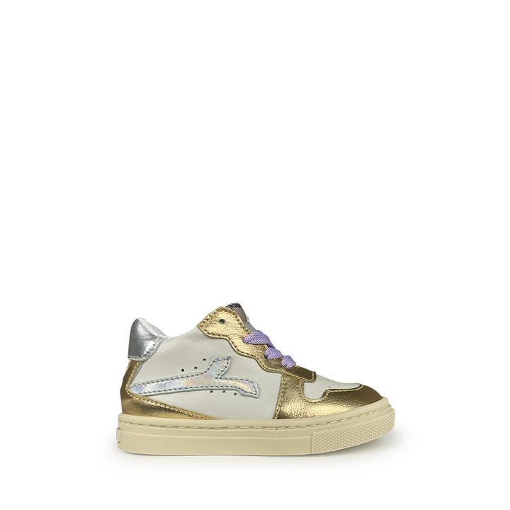 Witte sneaker zilver en goud