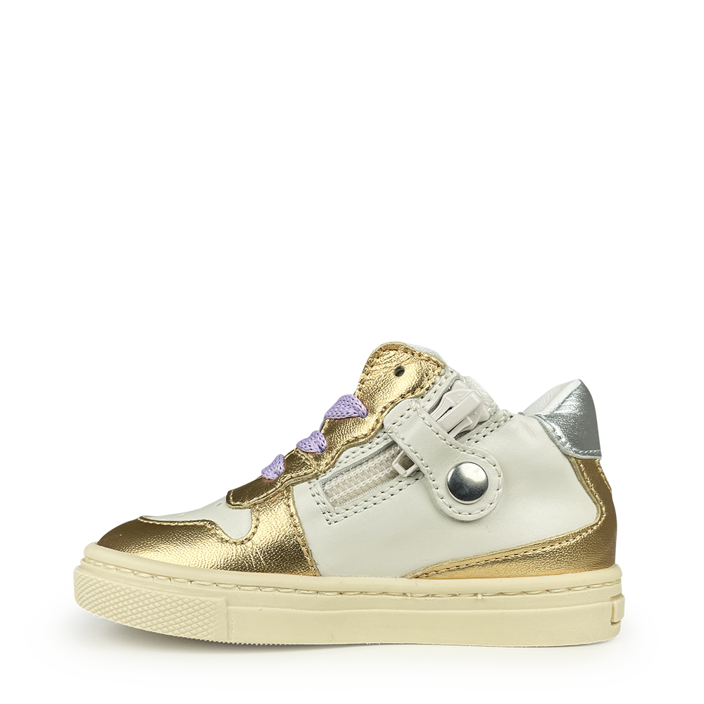 Witte sneaker zilver en goud