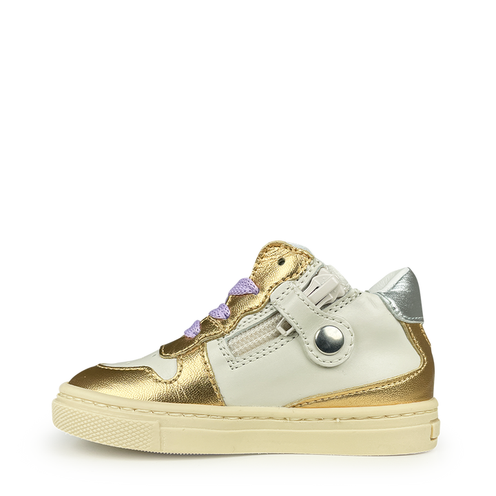 Witte sneaker zilver en goud