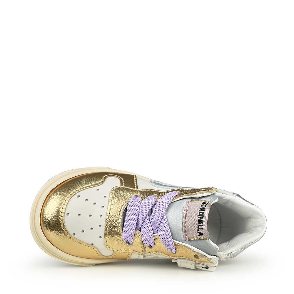 Witte sneaker zilver en goud