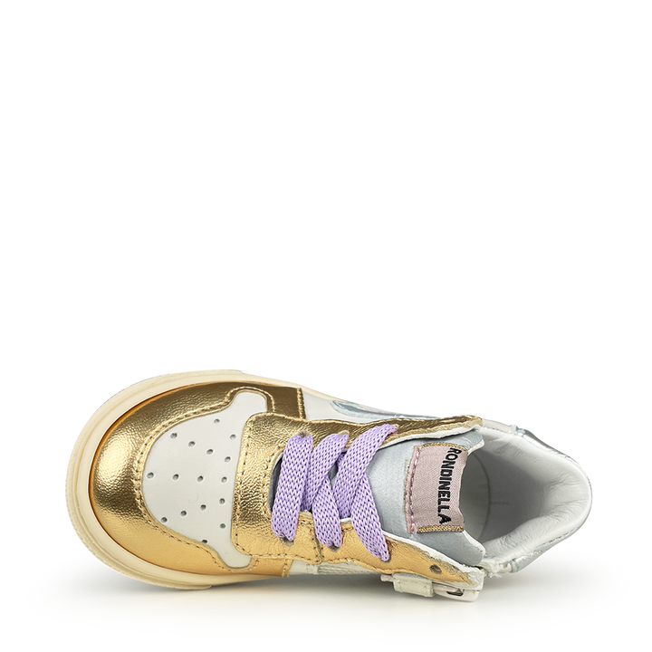 Witte sneaker zilver en goud