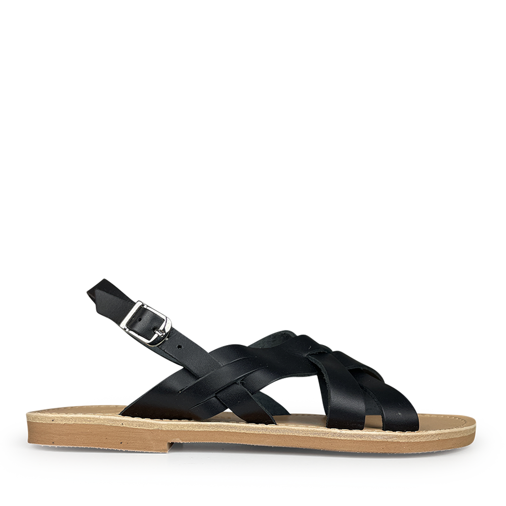 Black leather sandal