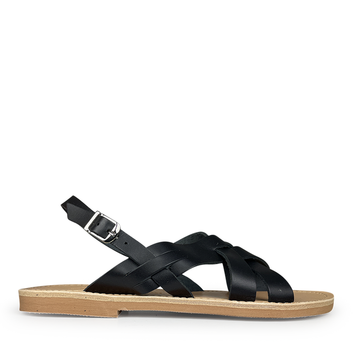 Black leather sandal