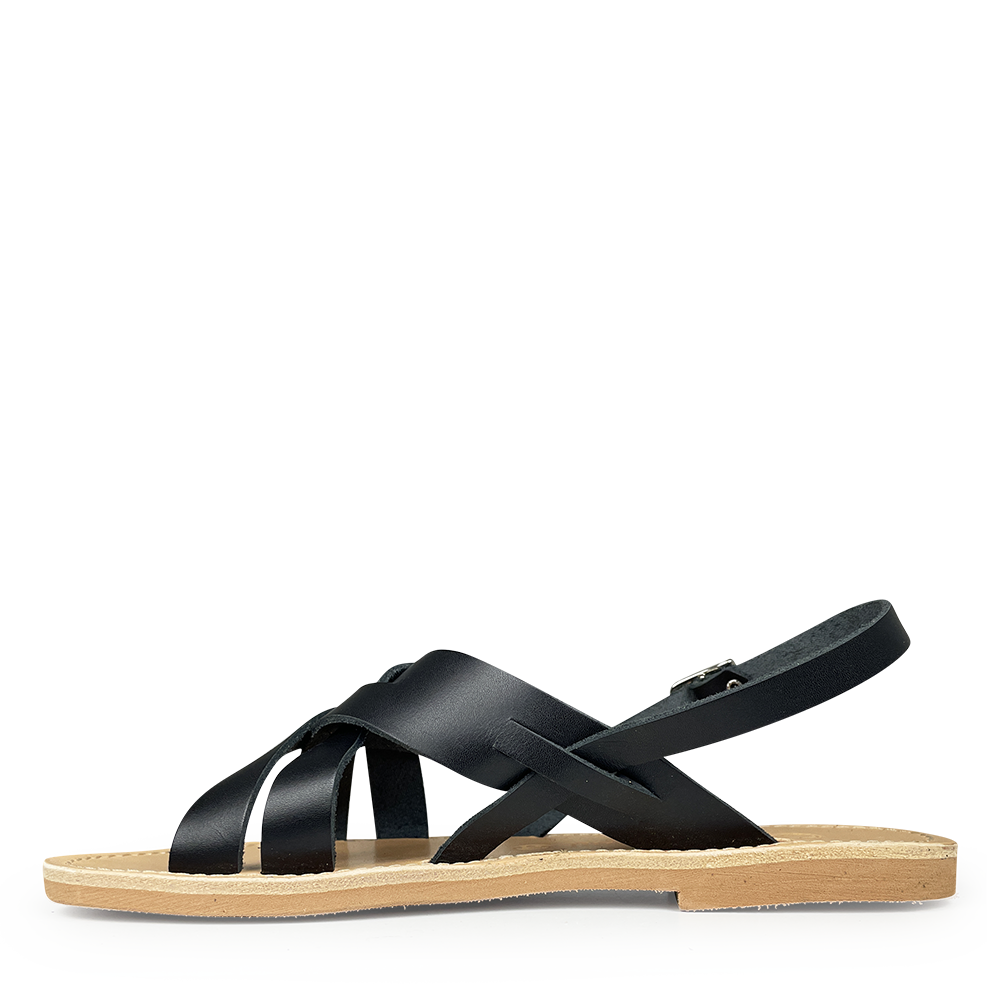 Black leather sandal