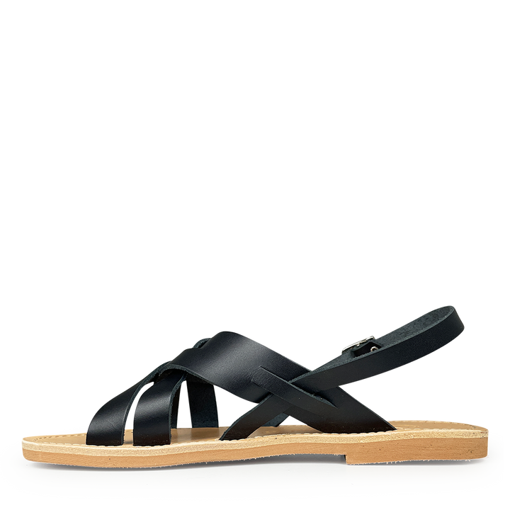 Black leather sandal