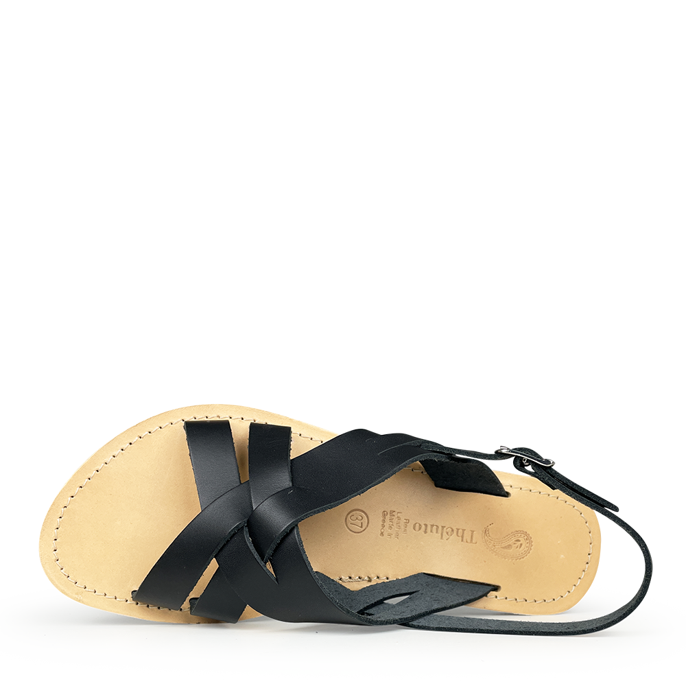 Black leather sandal