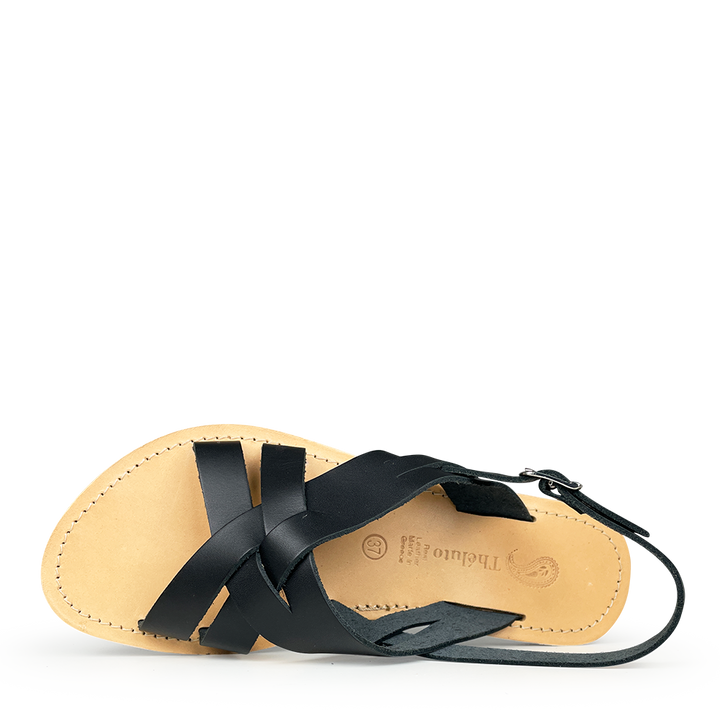 Black leather sandal