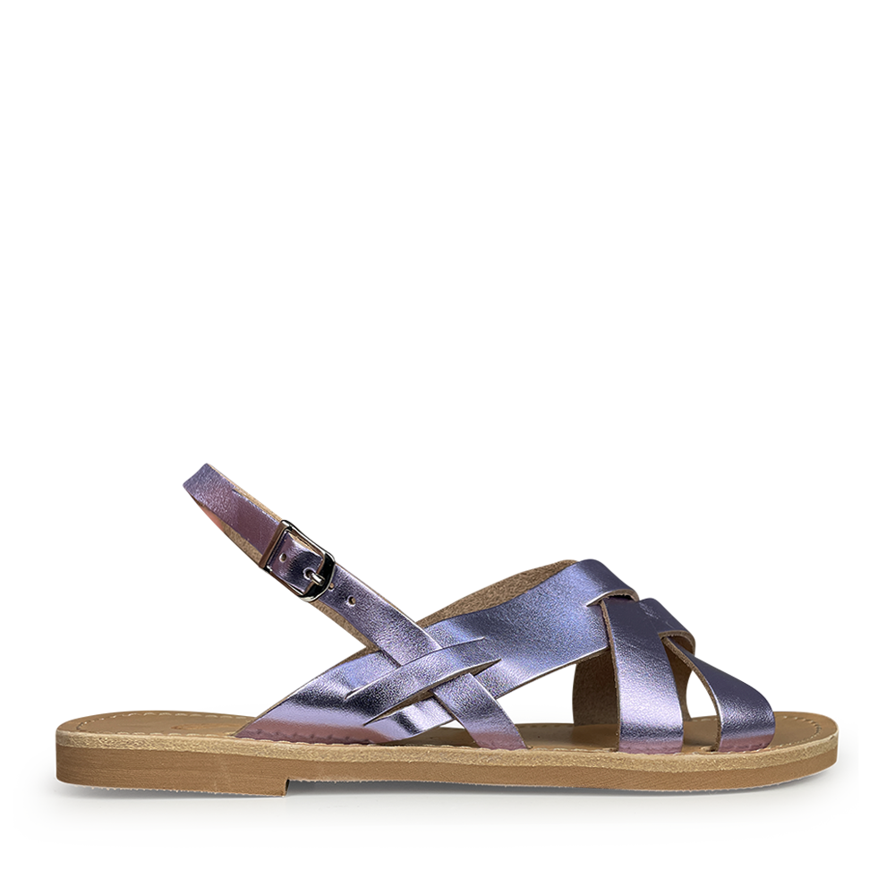 Purple metallic leather sandal