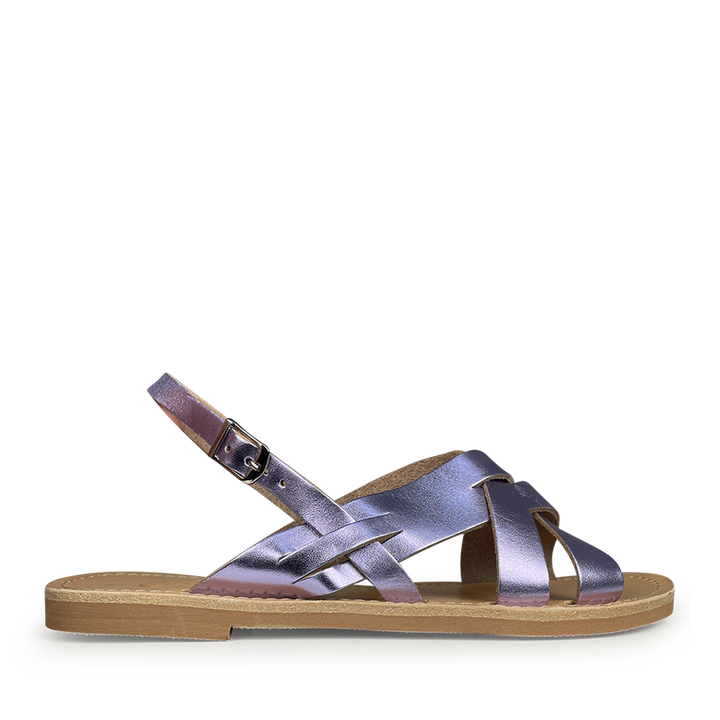 Purple metallic leather sandal