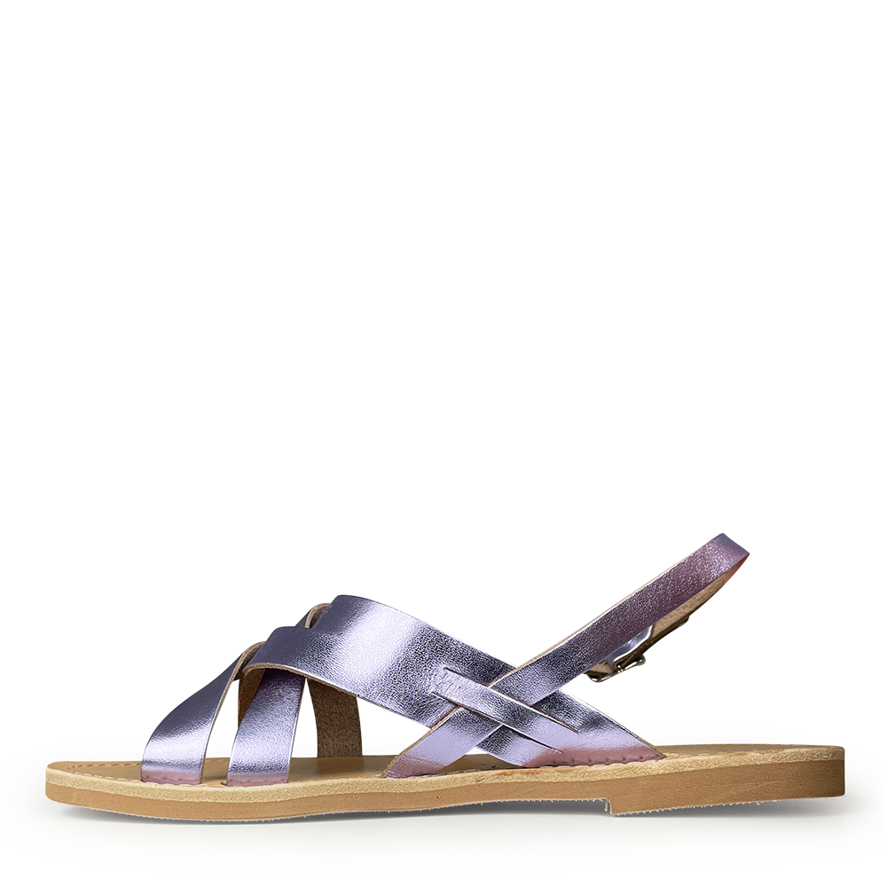 Purple metallic leather sandal