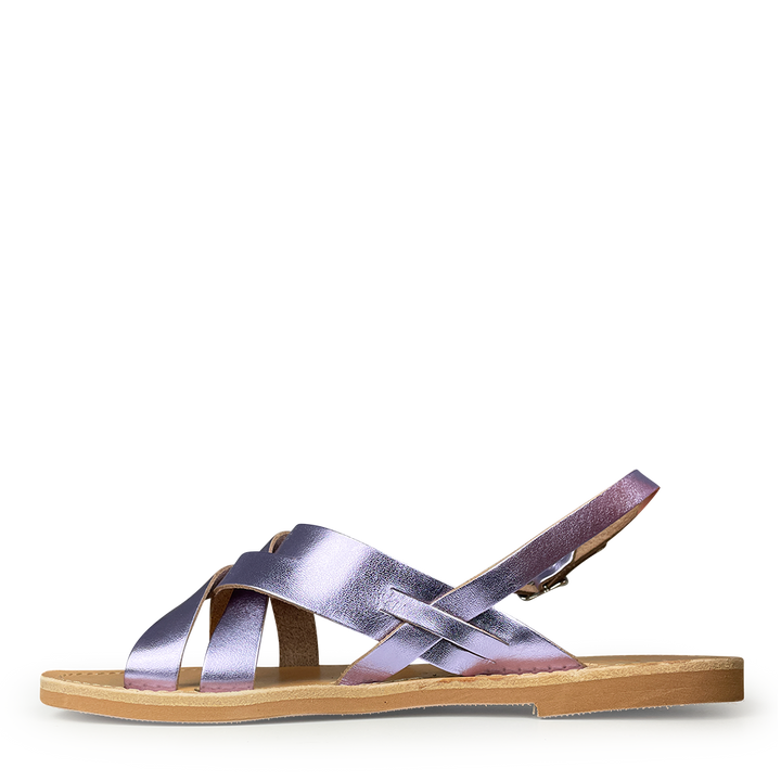 Purple metallic leather sandal