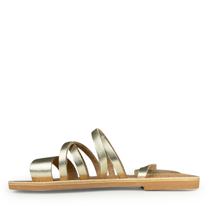 Gold leather Roman sandal