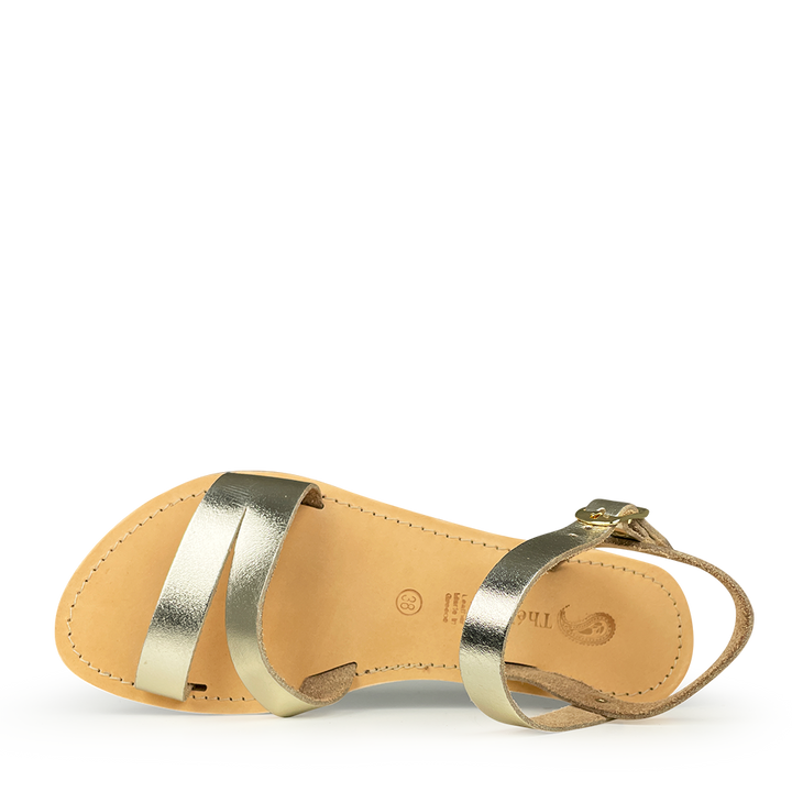 Golden leather sandal