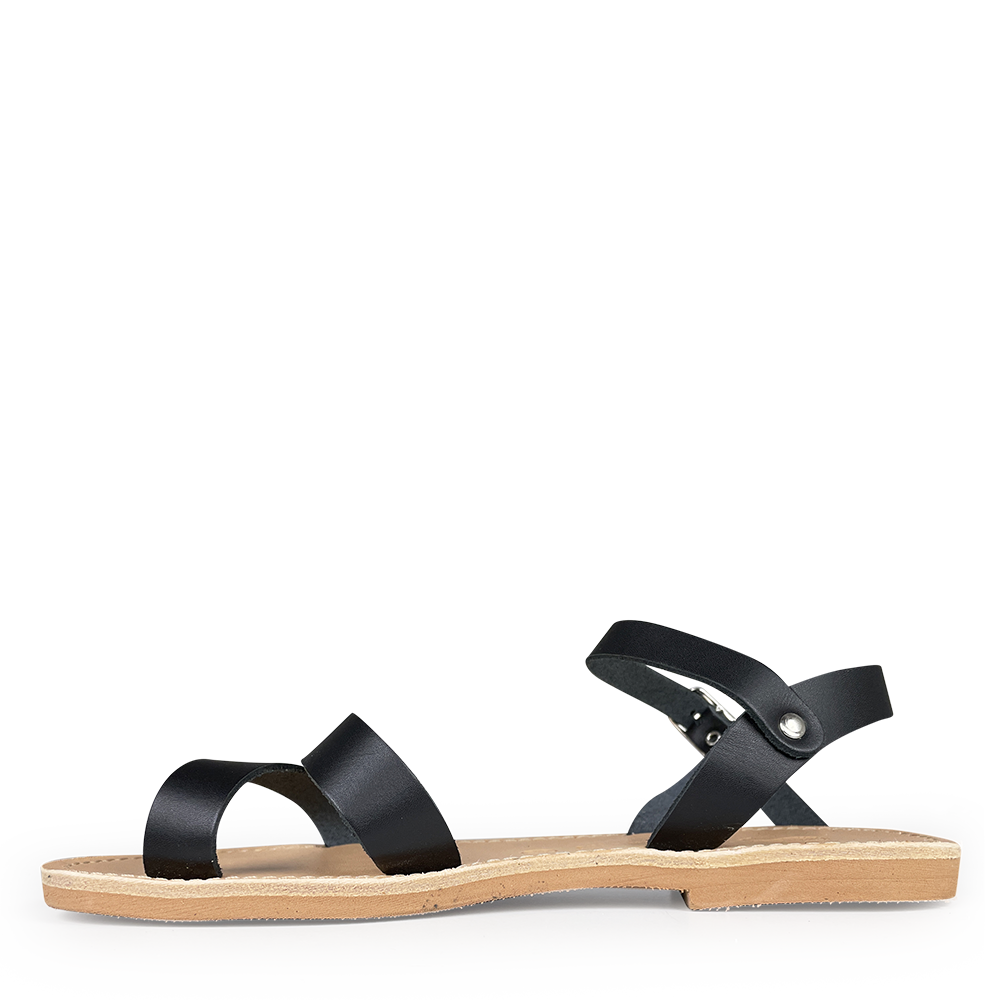 Black leather sandal