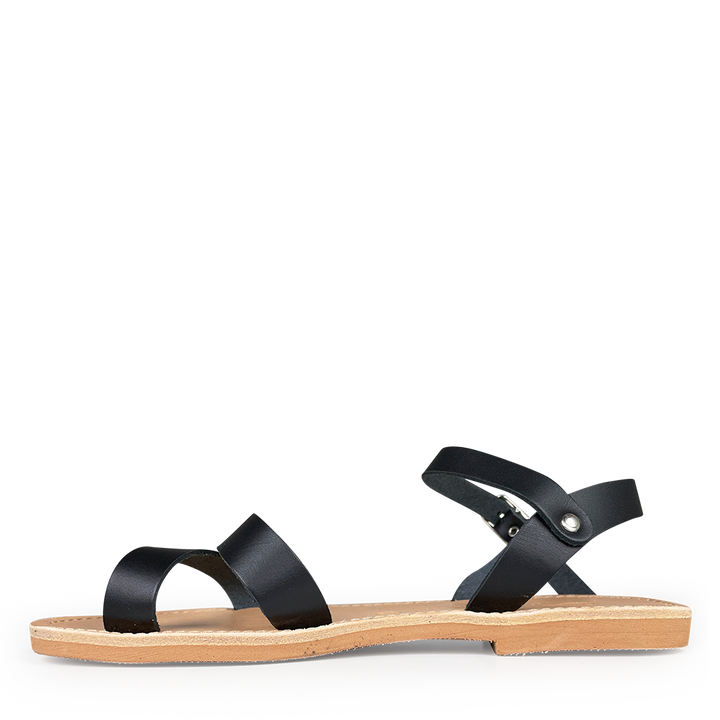 Black leather sandal