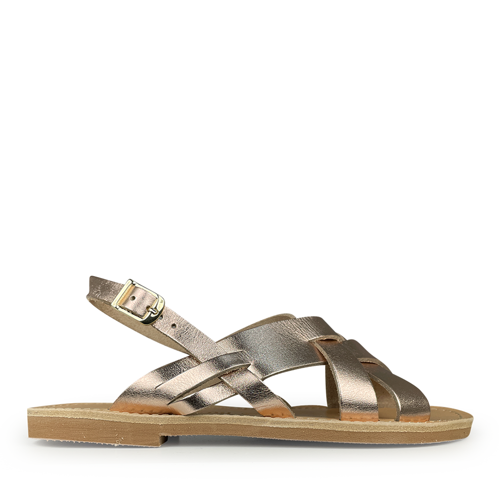 Rose metallic leather sandal