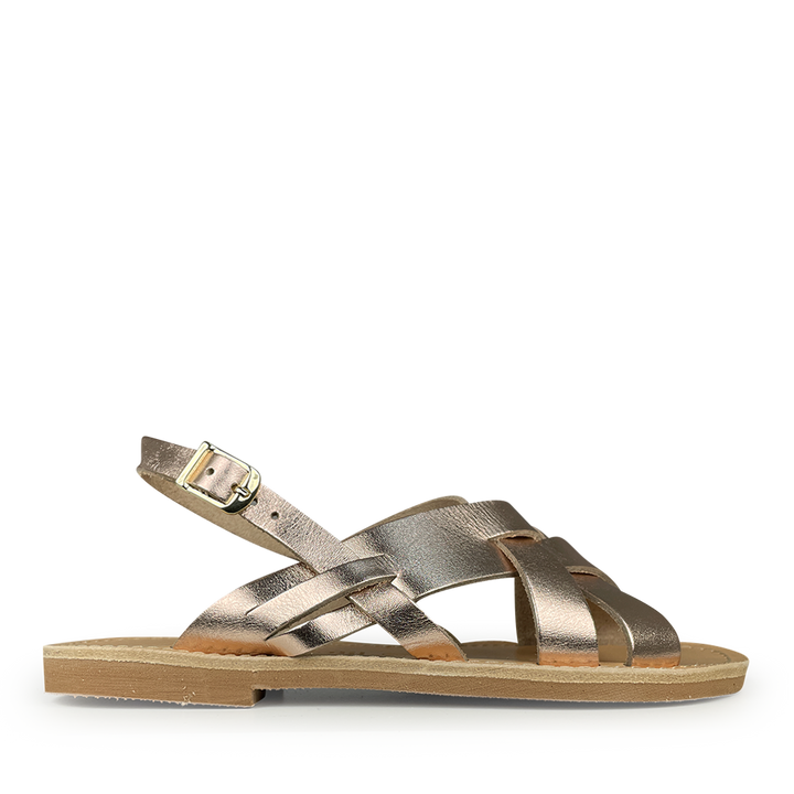 Rose metallic leather sandal