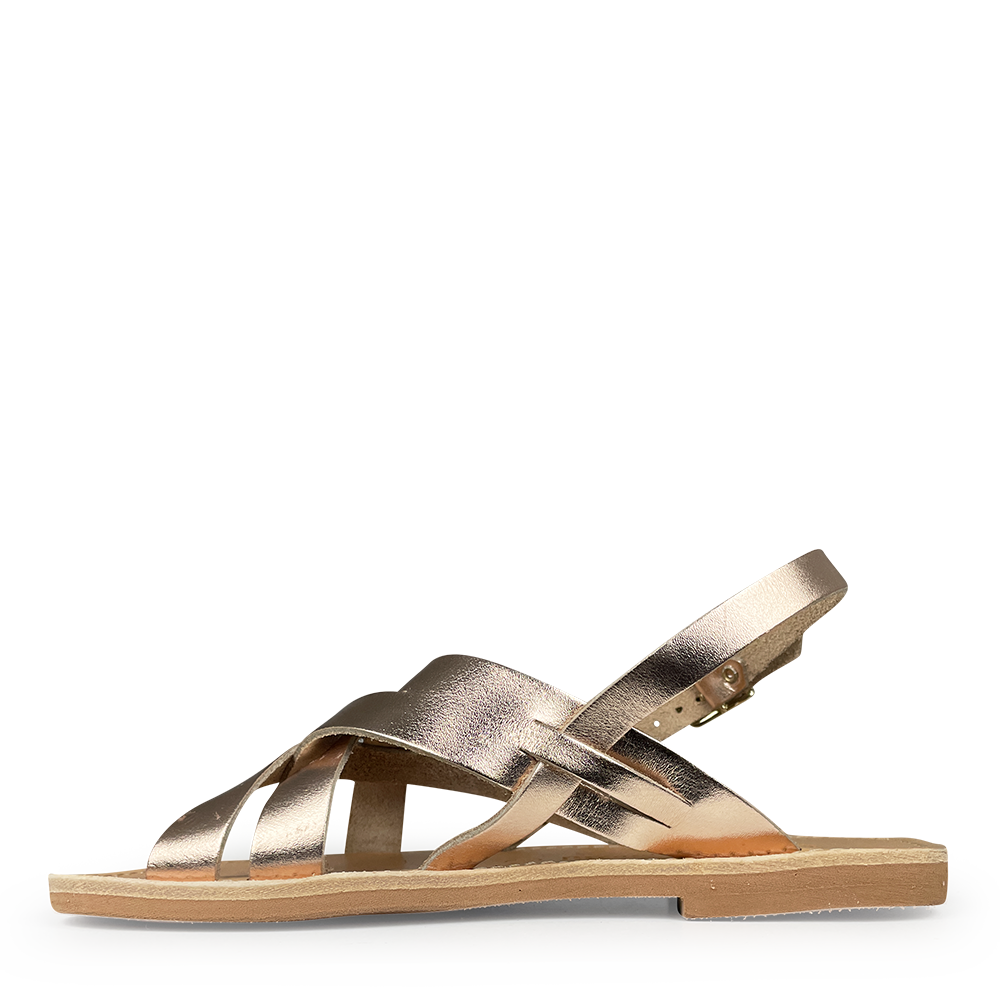 Rose metallic leather sandal