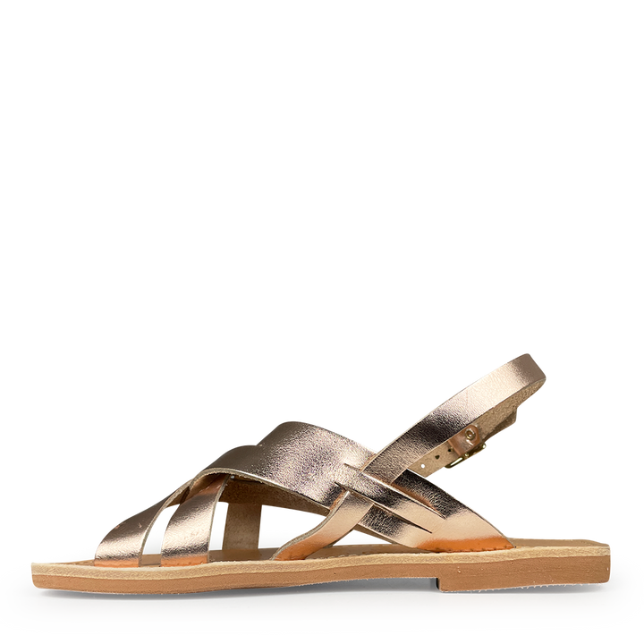 Rose metallic leather sandal