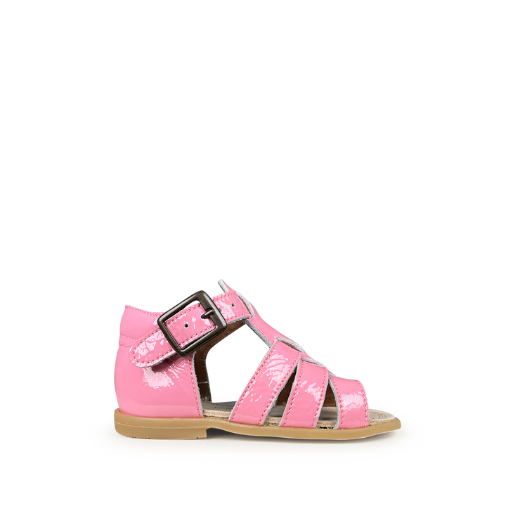 Pink patent sandal