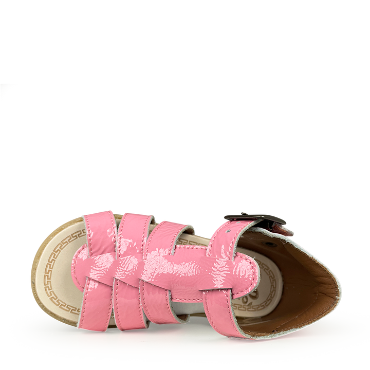 Pink patent sandal