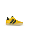 Sneaker ochre and black stripes