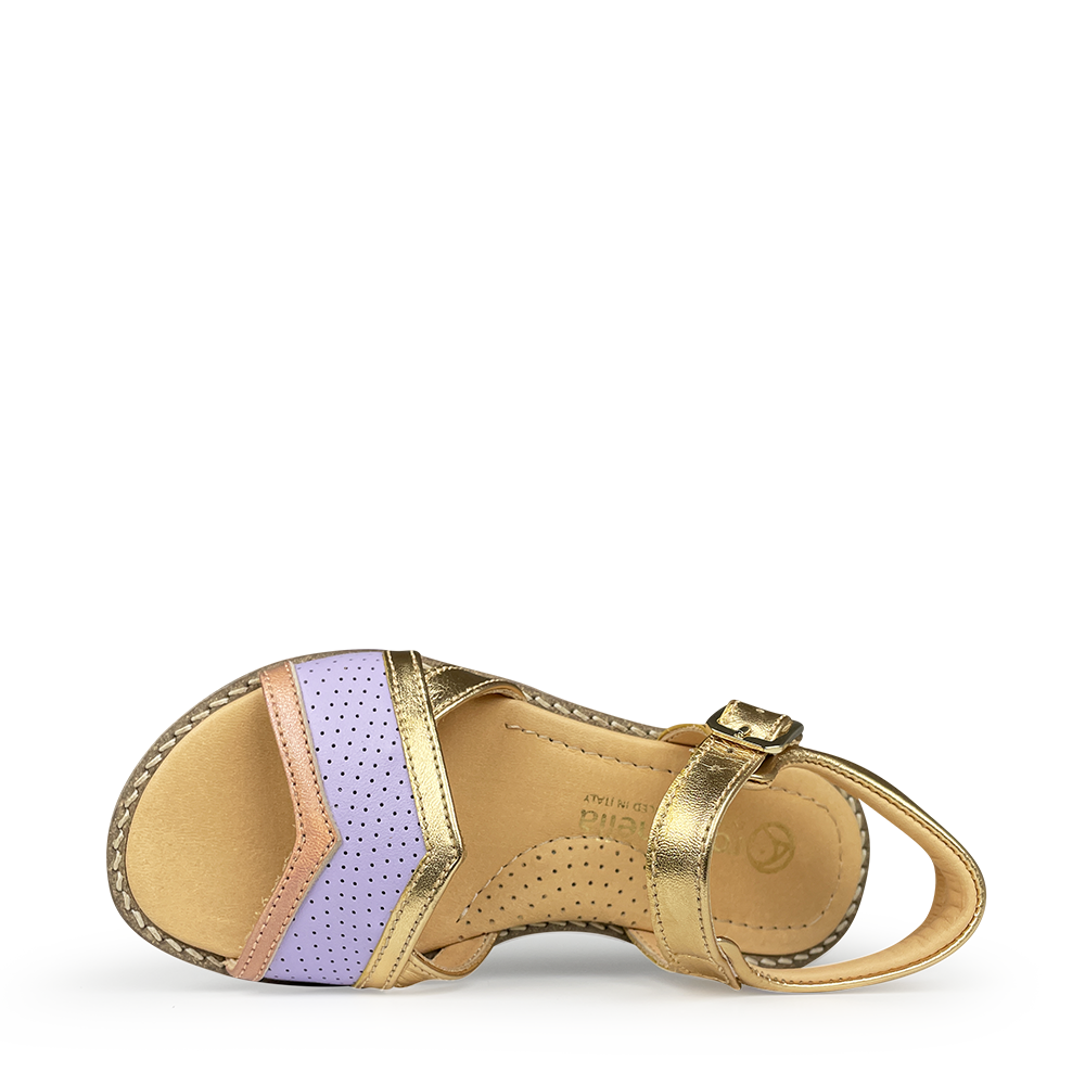 Gold and purple sandal