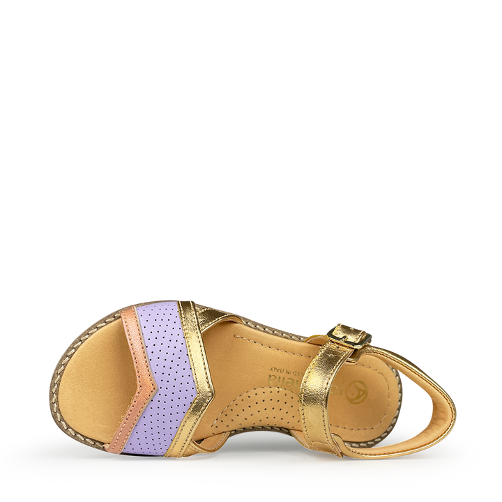 Gold and purple sandal