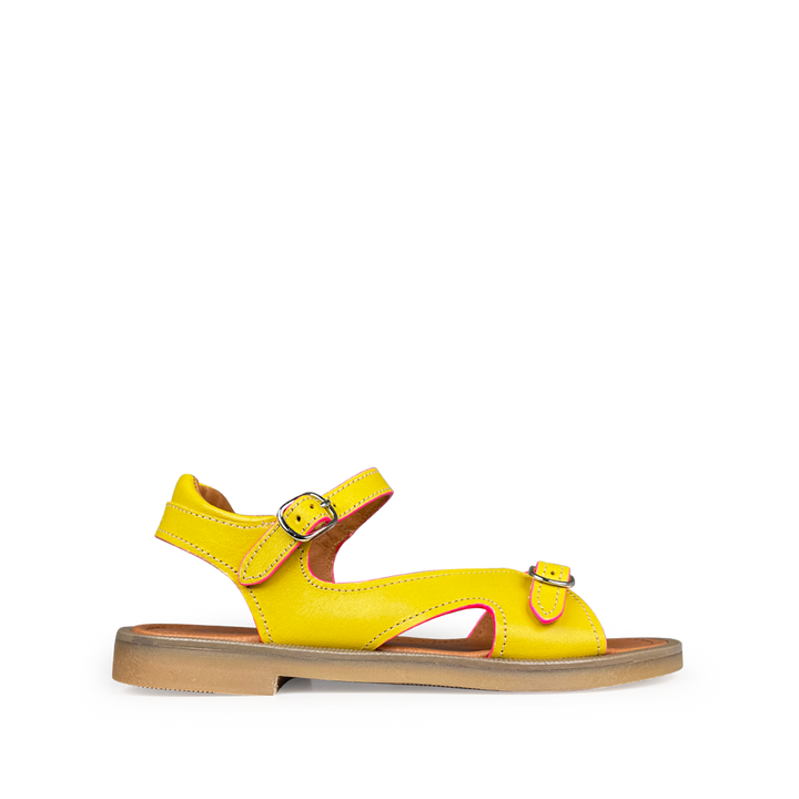 Yellow sandal with fluorescent edge