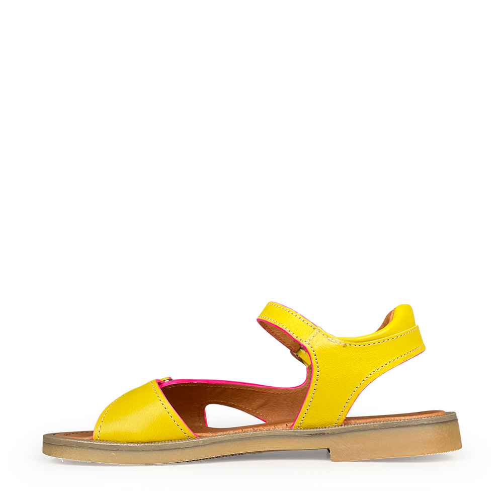 Yellow sandal with fluorescent edge