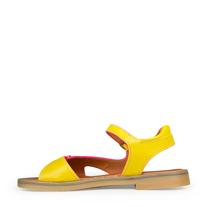 Yellow sandal with fluorescent edge