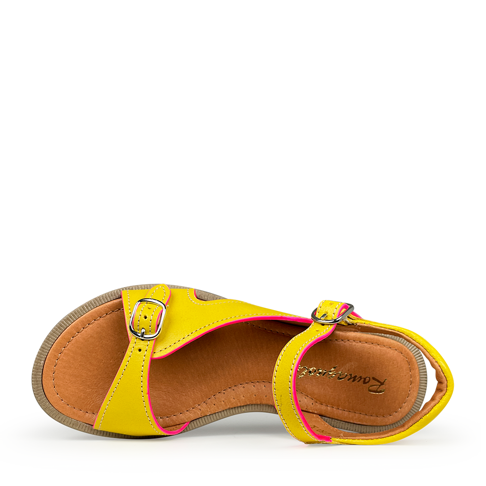 Yellow sandal with fluorescent edge